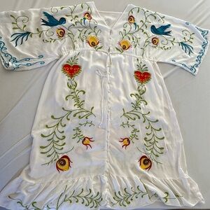 Embroidered white dress